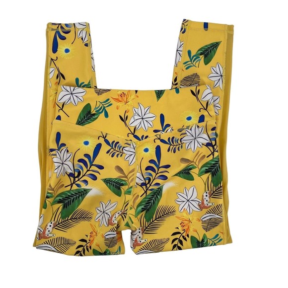 Zyia Leggings Medium 6 8 Women's Floral Mesh Reflective Art Full Length - Picture 4 of 6